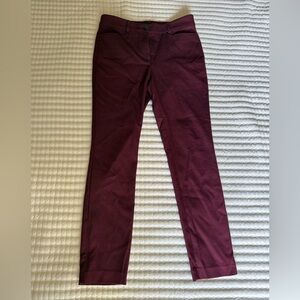 LOFT Burgundy Straight-Leg Pants